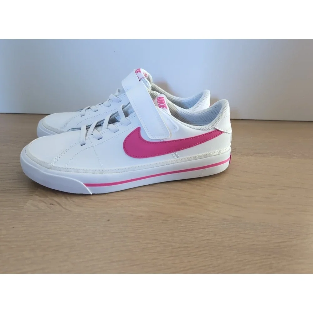 Nike Court Legacy Kids 3Y White‎ Hot Pink DA5381-124 Low Top Sneakers Shoes NWOB